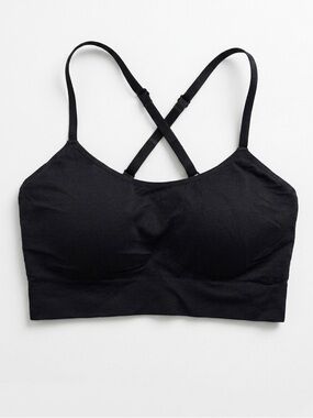 Gilligan‎ OMalley Bralette Bra Sz Medium Black Wireless Lined  Pullover Seamless